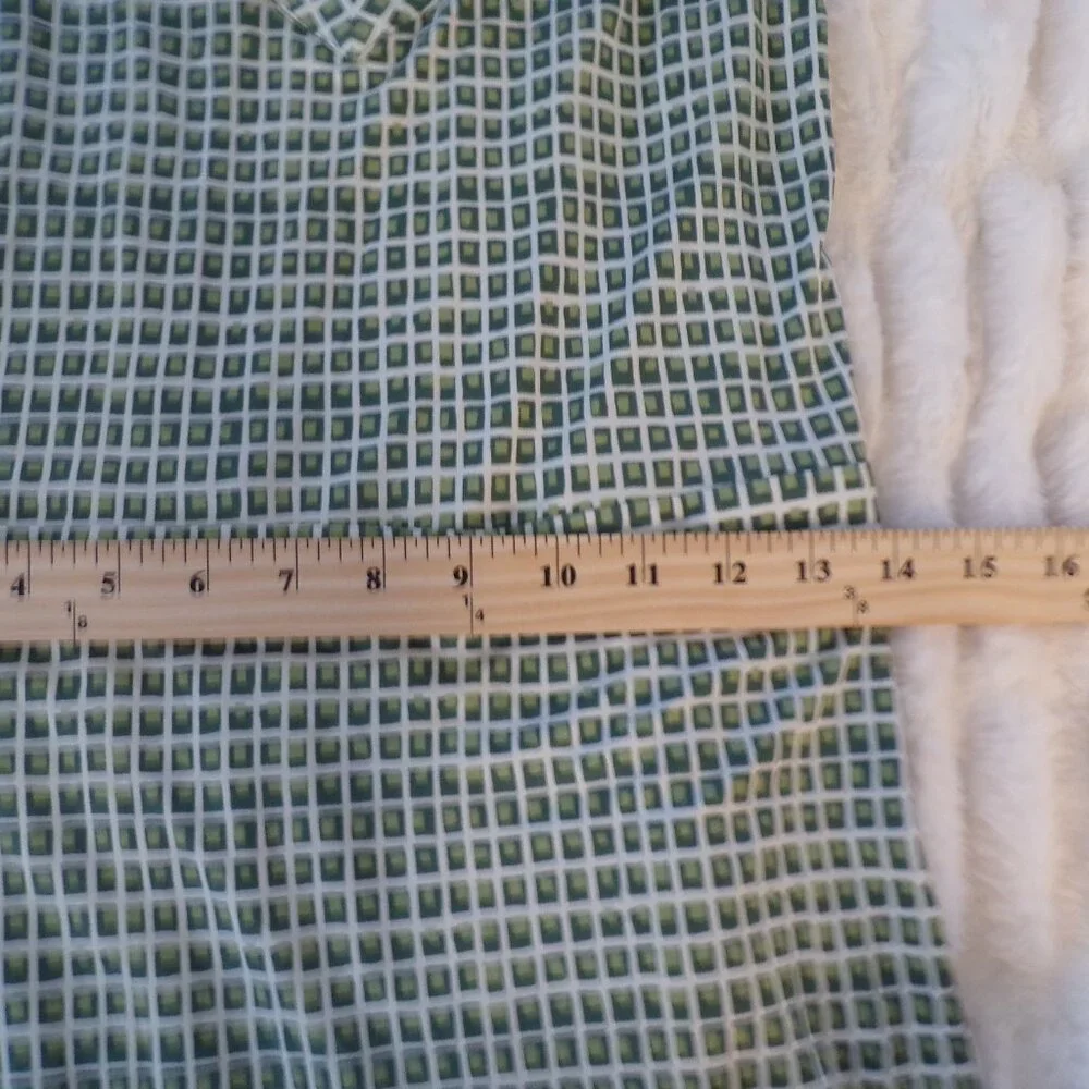 Tory Burch green patterned mini dress sleeveless silk S
